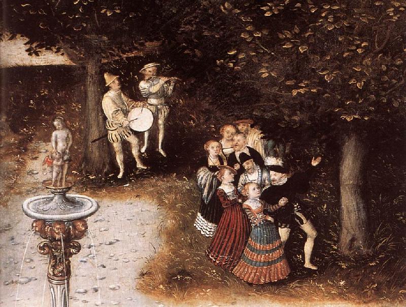 CRANACH, Lucas the Elder The Fountain of Youth (detail) dyj France oil painting art